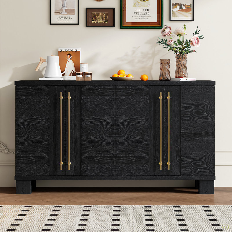 Sideboard Buffet Cabinet With Storage, Wood Sideboard With Adjustable Shelves And  Handles For Kitchen, Dining Room And Living Room