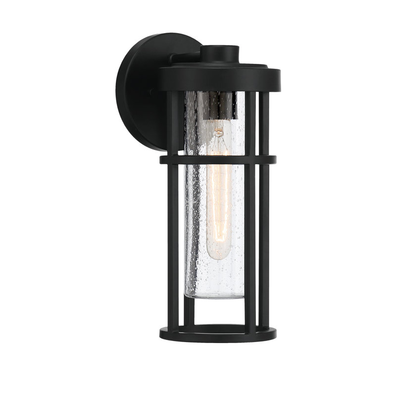 Lanterne murale d'extérieur en verre ensemencé Encompass, Minuit, H 14 po x l 5,5 po x P 7,25 po