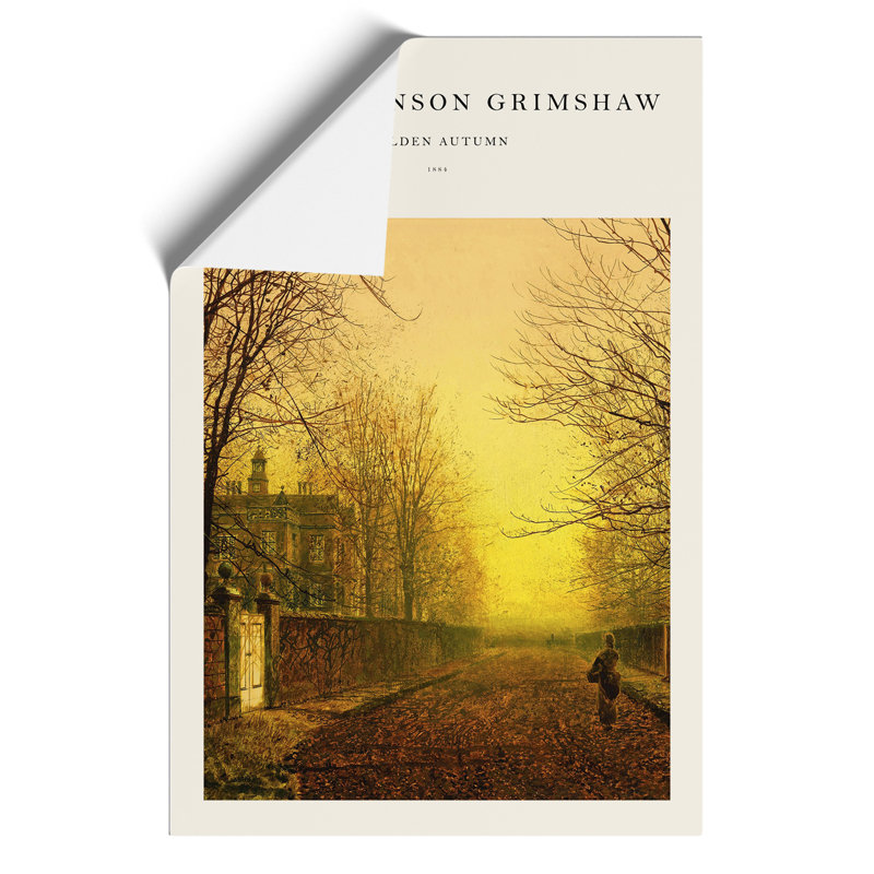 Golden Autumn Print by John Atkinson Grimshaw - Frameless Print, 42cm H x 30cm W x 0.1cm D