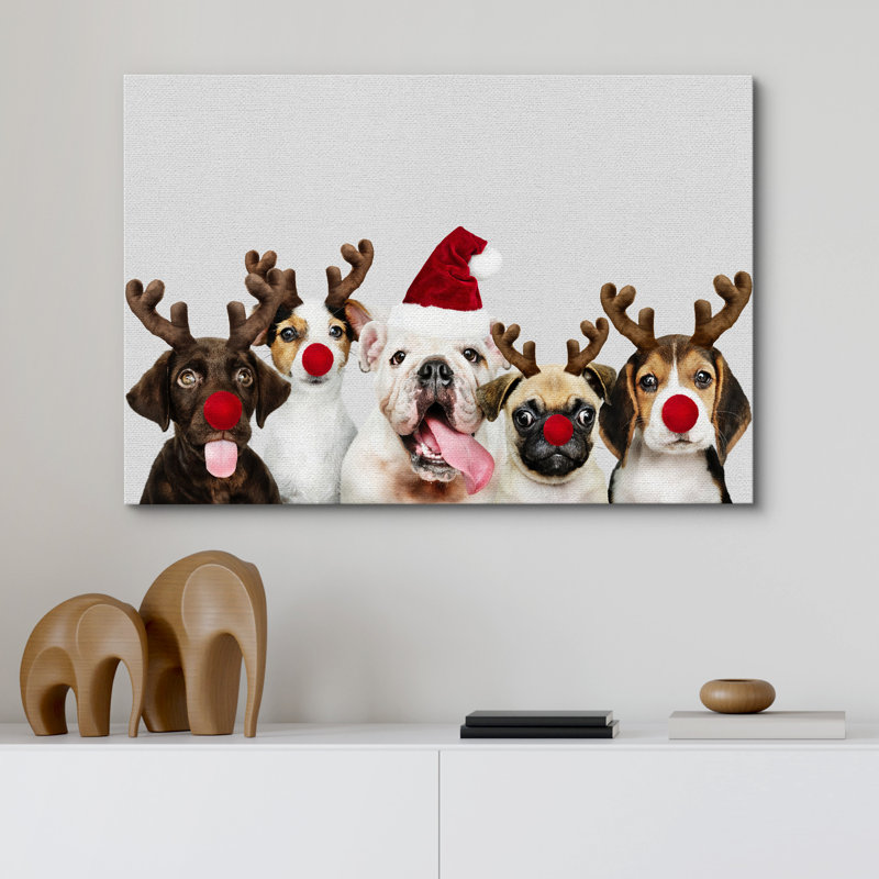 Fêtes de Noël célébrant la décoration des chiens, H 24 po x l 32 po