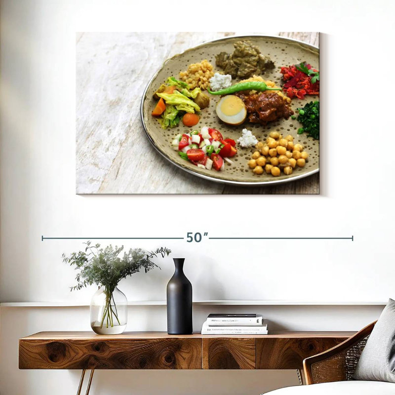 Ethiopian Vegetarian Cuisine, 26" H x 39" W