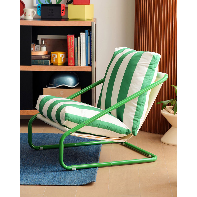 Chaise d'appoint en tissu de style moderne à rayures, pour le salon
