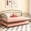 Lit de jour simple Fox avec lit gigogne simple, noir