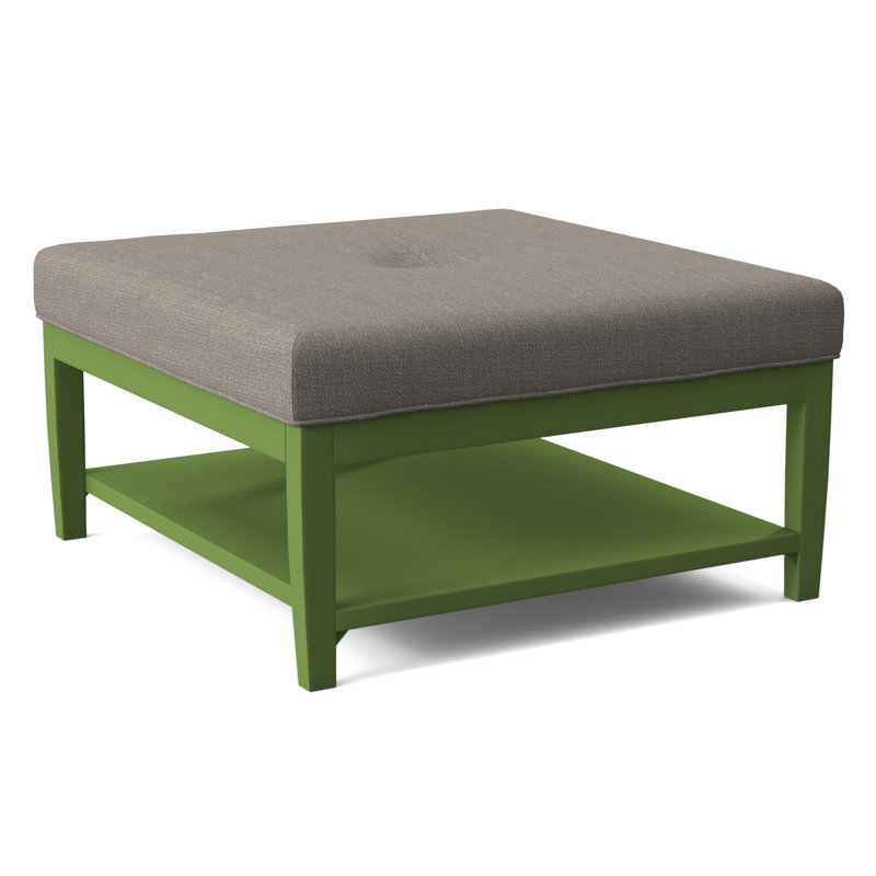 Hammond Square Ottoman, Antique Black Finish, Stone Crypton Performance; 0884-83