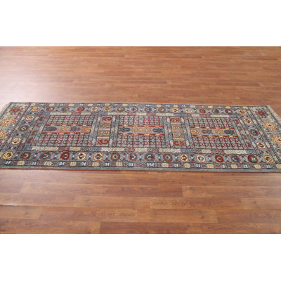 Geometric Traditional  Oriental Runner Rug 3x8