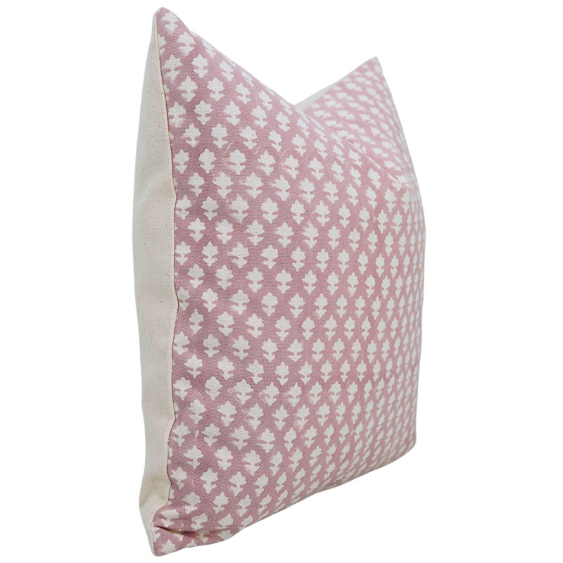 Fabdivine Pinkcity Block Print Pillow Cover Handmade Cotton Boho Artisan Cushion 14X14 Inch , 14"H x 14"W