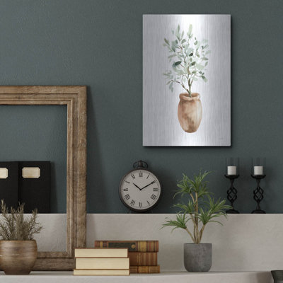 Art mural en métal luxueux «Olive en pot» par Katrina Pete
