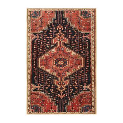 Tapis traditionnel rouge / noir / crème