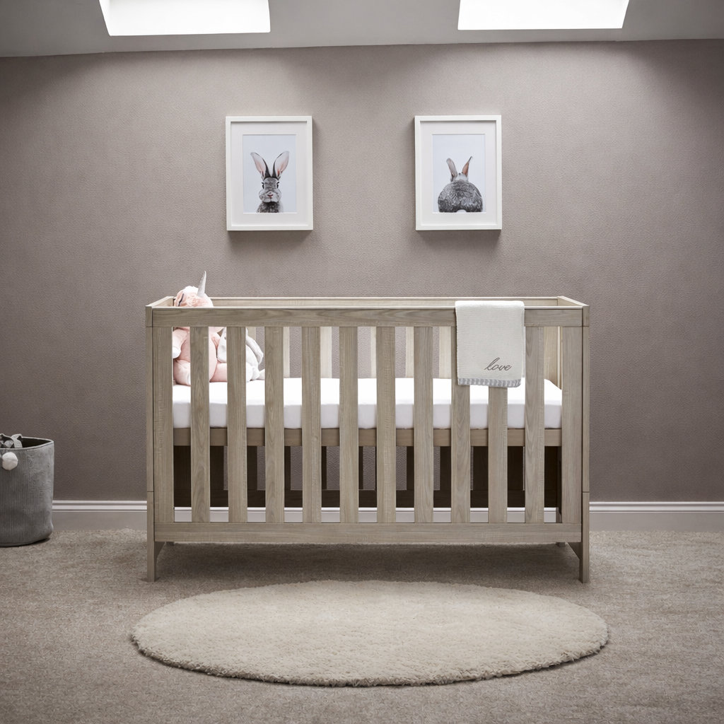 Obaby Nika Cot Bed - Wash Grey Size 140 X 70Cm - Image 4