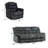 3-Piece Classic Microfiber Manual Reclining Living Room Set – 2 Recliners & Sofa-1145460590