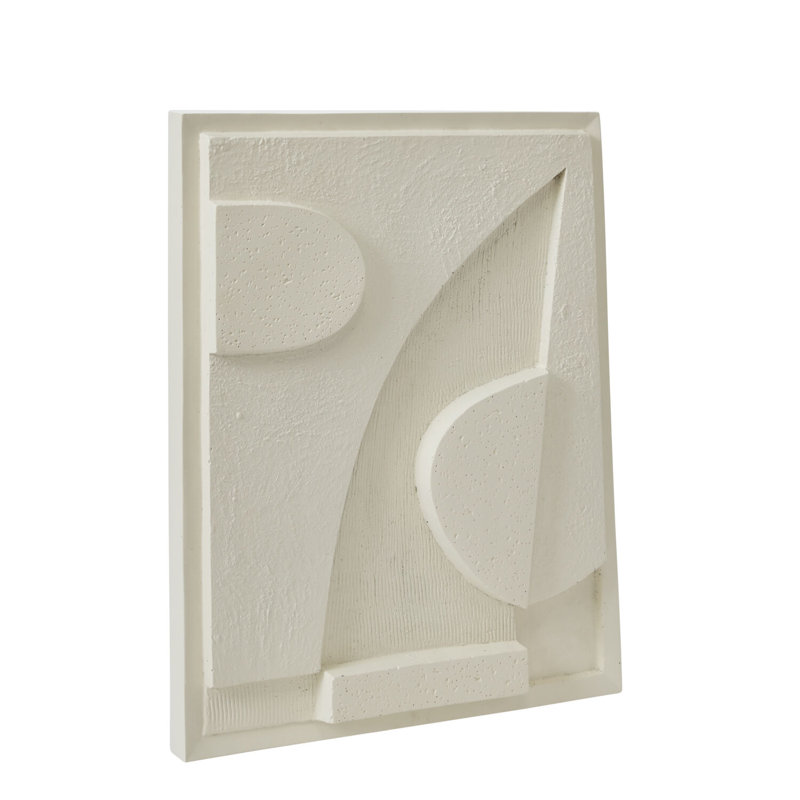 White Ceramic Oneiro Wall Art with Carved Relief