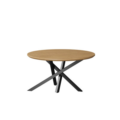 31.5"A round small conference table can accommodate four people.
