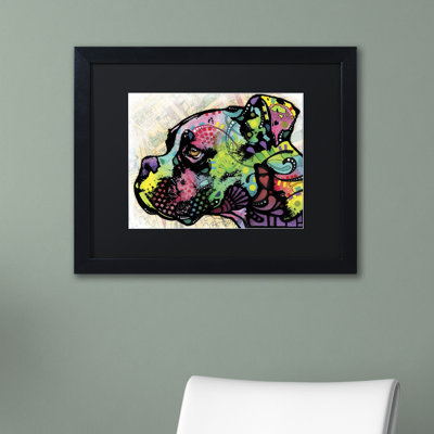«Profile Boxer Deco», reproduction d'art sur toile encadrée