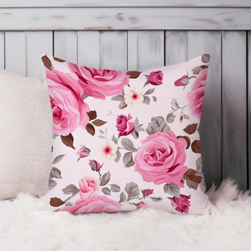 Floral Flower Dreams Pattern VI Throw Pillow Cover, Square 18"