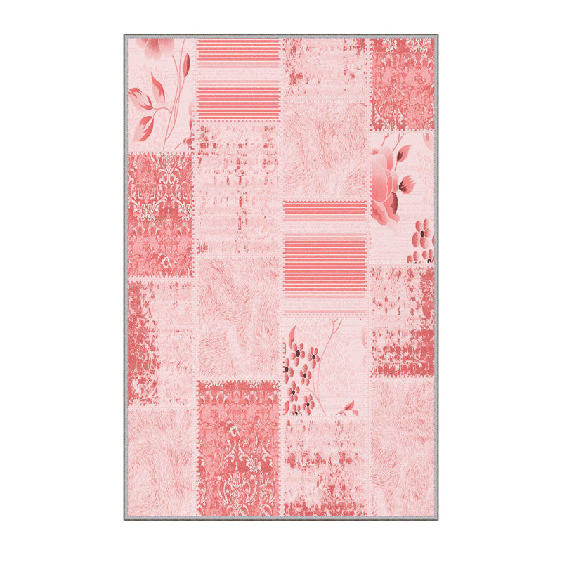 Stylish Woven Carpet, 5.6 x 7.5 Feet, 100% Polyester, 0.3 in Pile Height | Antibacterial, Non-Slip PVC Felt Dot Underside, Machine Washable | 3D Digital Printing, Durable & Easy to Maintain - Perfect for Any Room