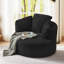 Fauteuil demi-tonneau rembourré en velours côtelé 49 po Lozena, chaise longue à compression ronde surdimensionnée, aucun assemblage requis-742205697-762915071
