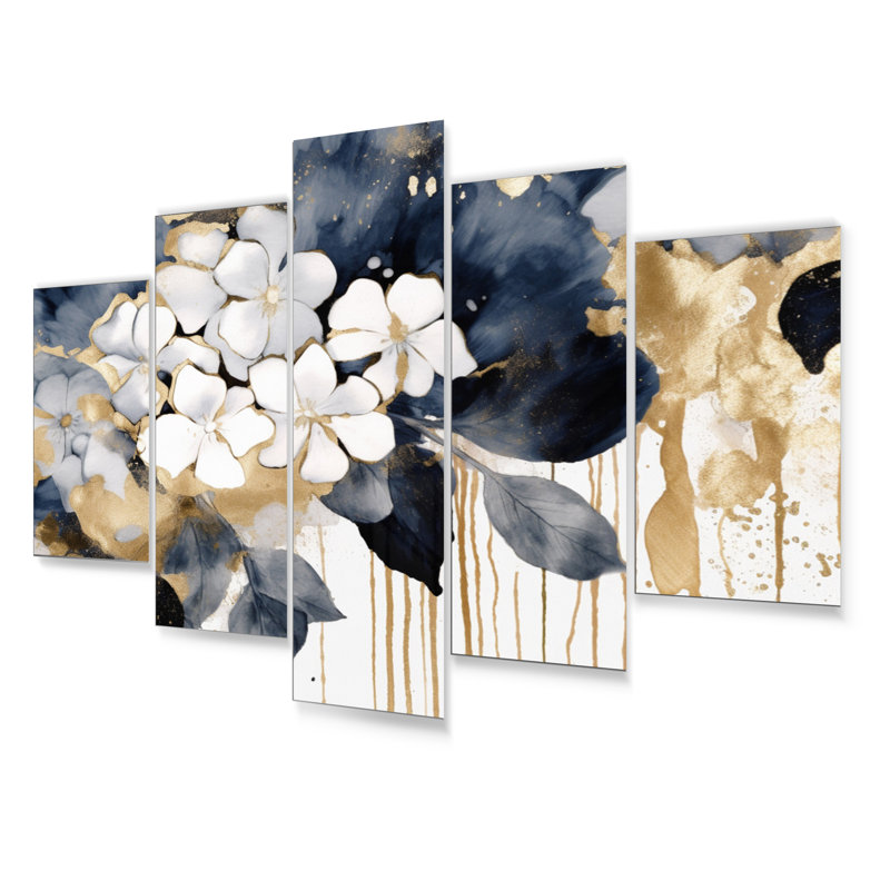 White Gold Hydrangea Blooms Heaven I Plants & Flowers Wall Decor