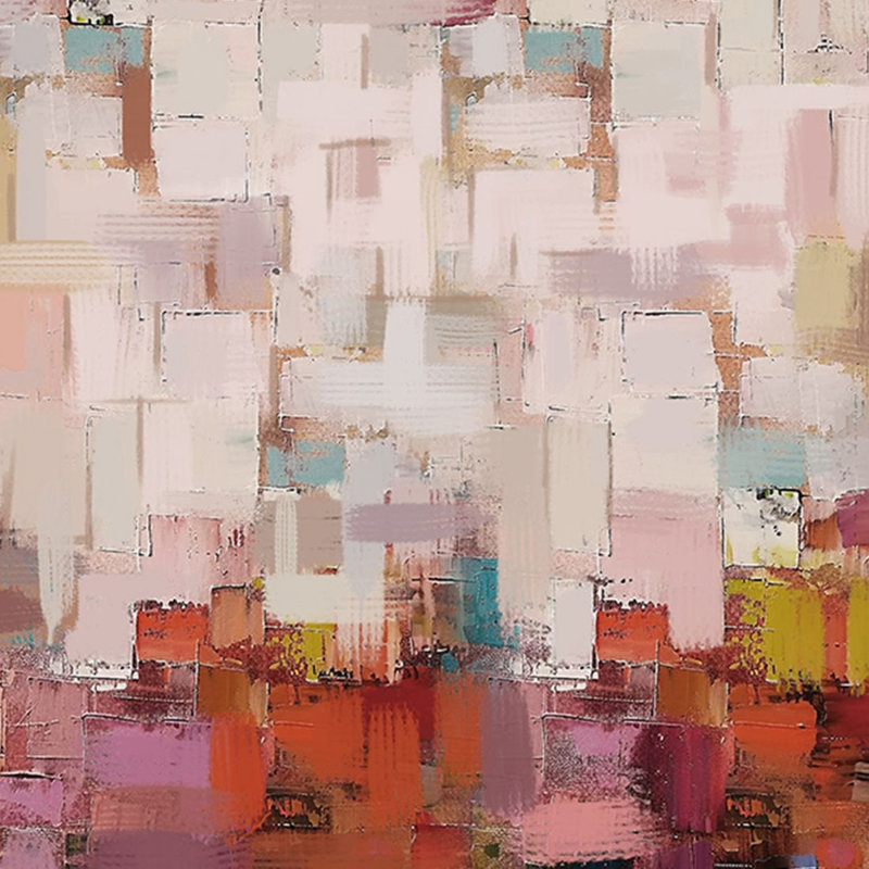 Décoration murale abstraite à blocs de couleurs, H 35,43 po x l 35,43 po