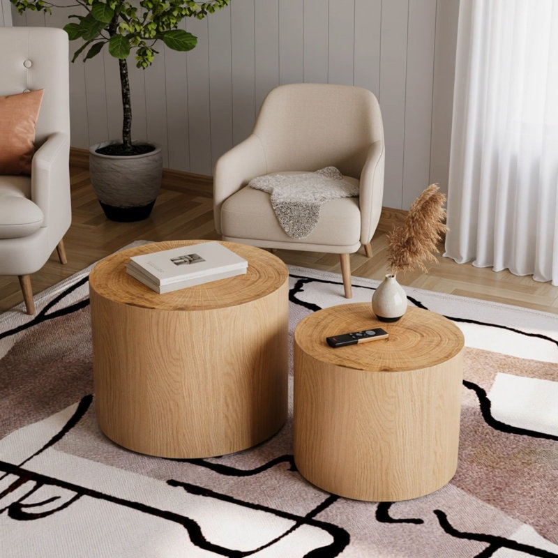 Ensemble de 2 tables basses Nesting, Naturel