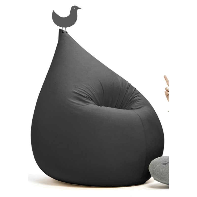 Elly Refillable Bean Bag Chair, Black