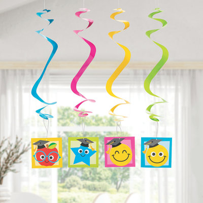 Fun Express Elementary Graduation Hanging Swirl Decorations - 12 Pc.