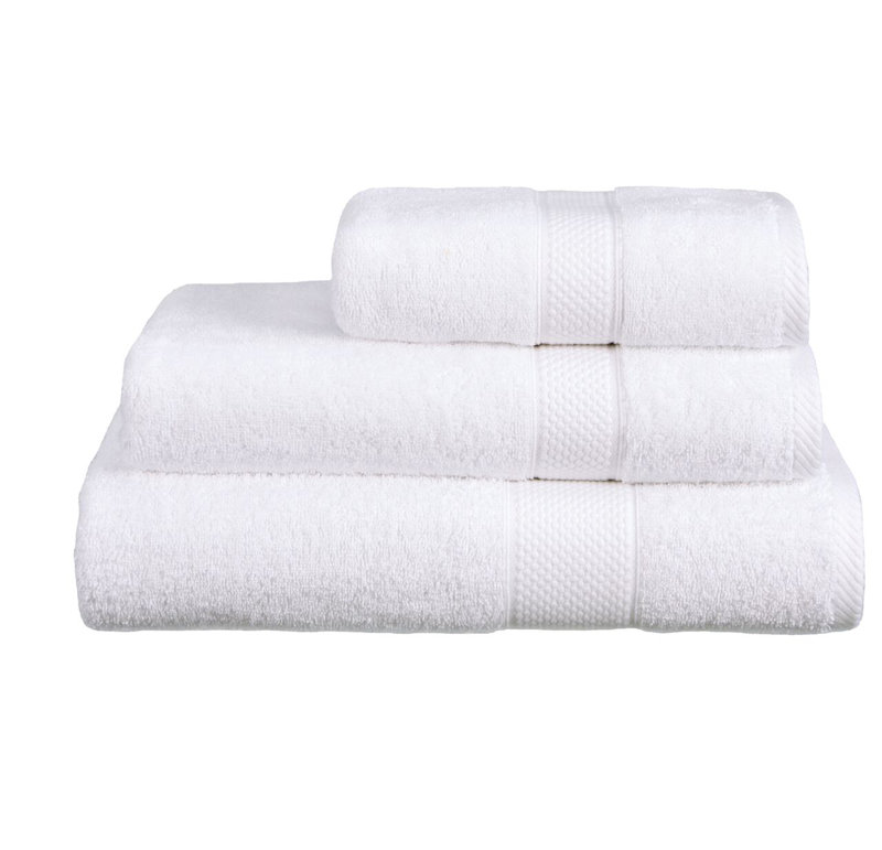Faith Margaret Turkish Cotton Midweight Fingertip Towel, White