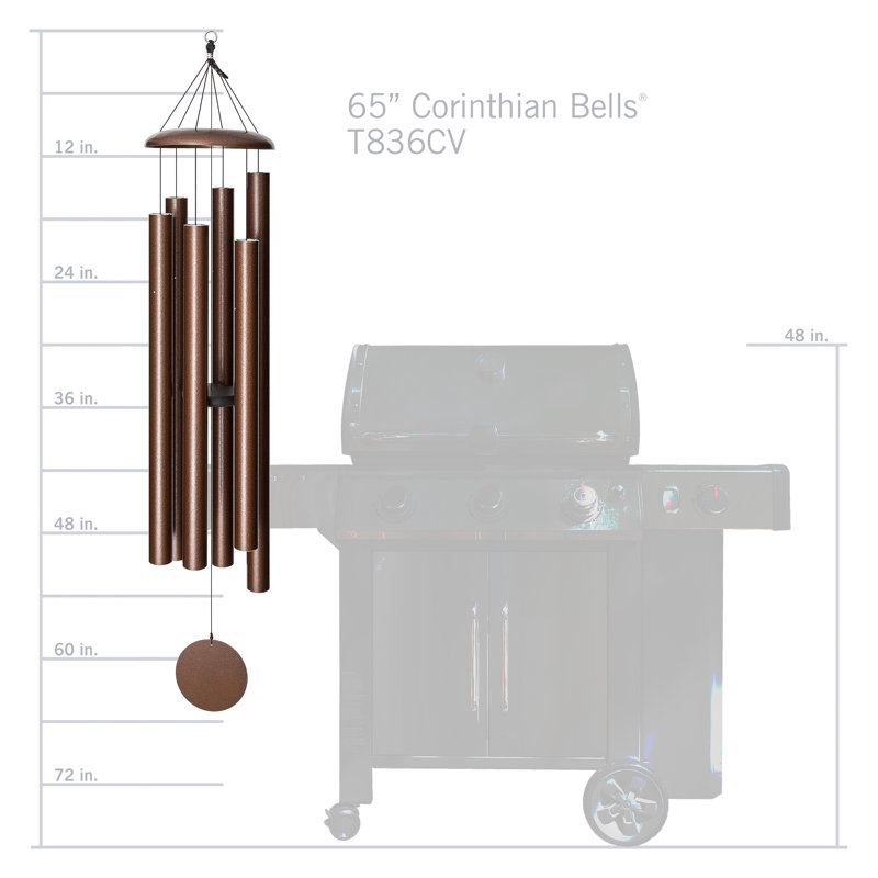 65" Copper Vein Aluminum Wind Chime for Outdoor Decor