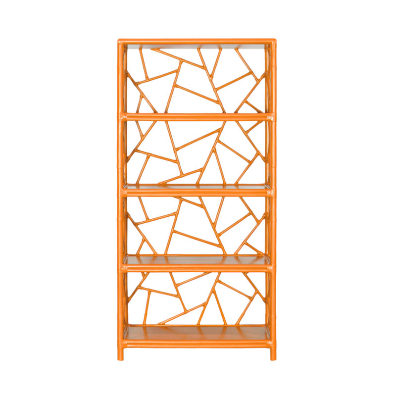 Tiffany 72"H x 36"W Etagere Bookcase, Citrus Orange