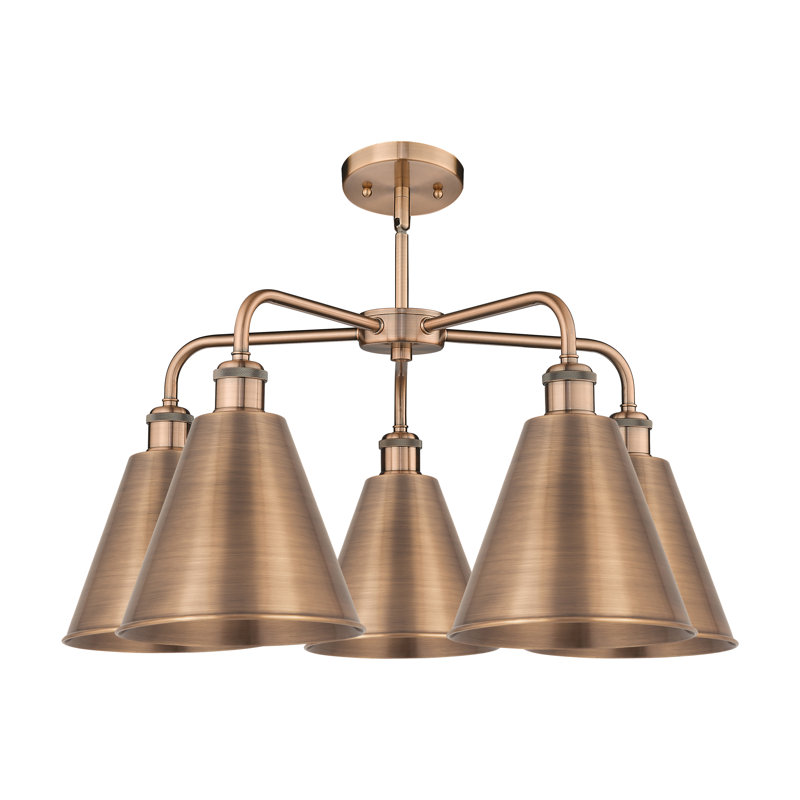Lustre en cône à 5 lumières Allare Cone, Cuivre antique