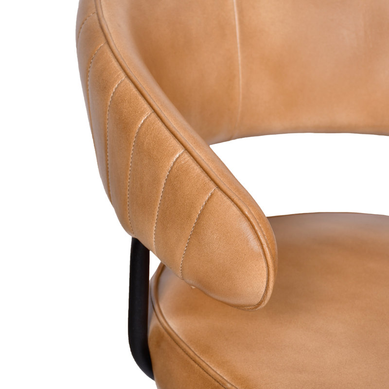 Ensemble de table de comptoir 36 po avec 2 chaises de comptoir en cuir caramel Darlo