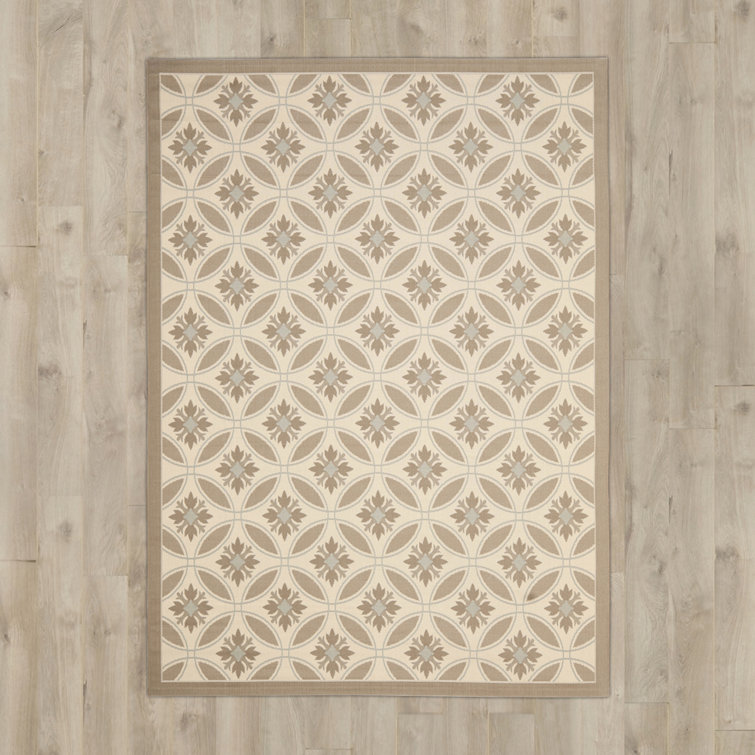 Arneshia Floral Brown/Tan Indoor / Outdoor Area Rug