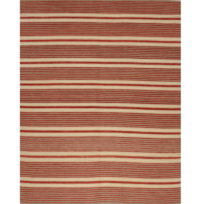 Striped Area Rug in Beige/Red