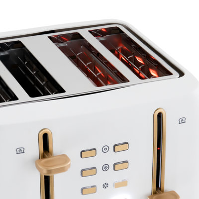 West Bend Timeless 4-Slice Toaster, in White/Gold
