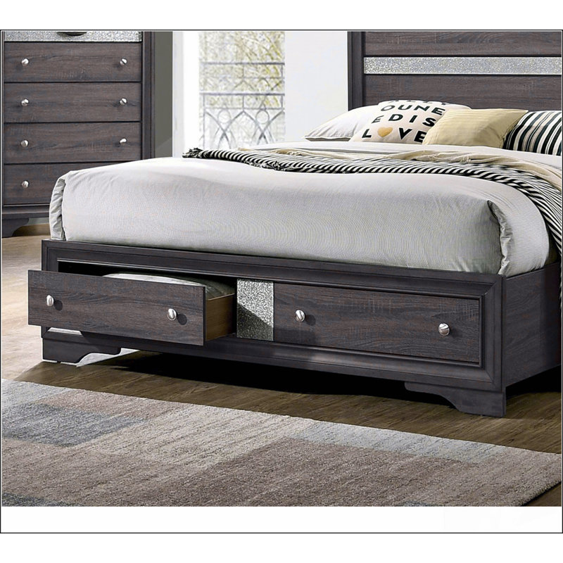 Lit de grand lit contemporain avec tête de lit 1pc et meubles de chambre à coucher
