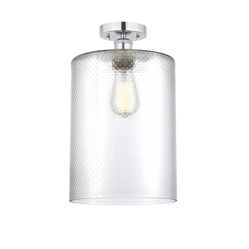 Anelise Glass Semi Flush Mount, Clear, Polished Chrome