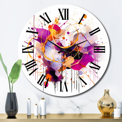 Horloge murale mauve
