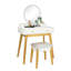 Ensemble de meuble-lavabo avec tabouret et miroir