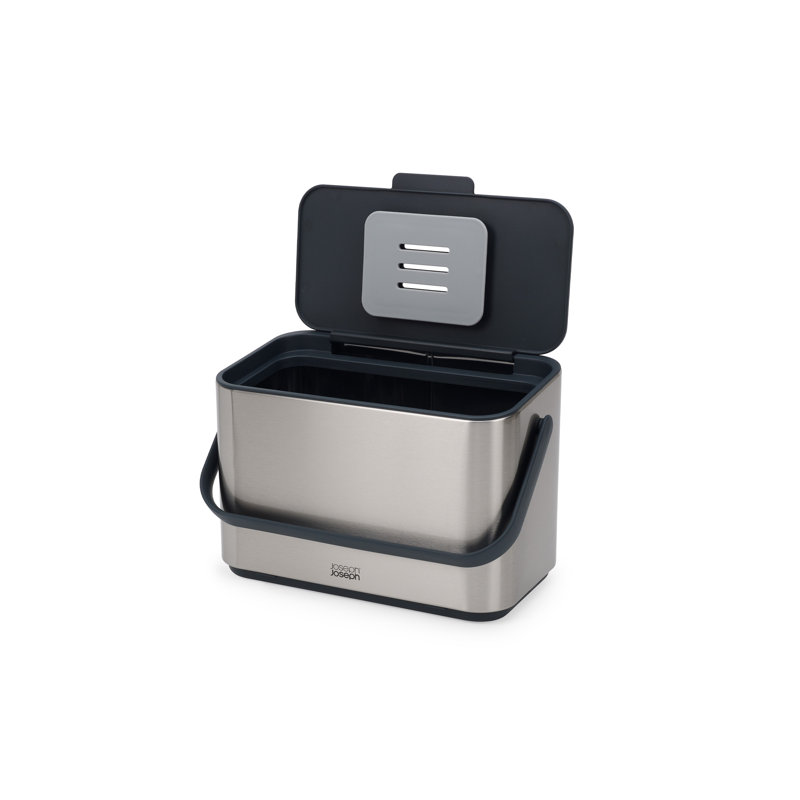 Joseph Joseph Collect 1 Gallon Stainless Steel Compost Caddy with Removable Bucket