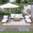 6-Pieces All Weather PE Wicker Sofa Set, Outdoor Rattan Sofa With Double Cushions, Wood Legs Wood Table Top,Easy To Remove For Cleaning, 4 Complimentary 5" Colorful Pillows, Beige And Gray