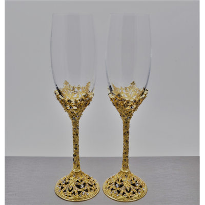70oz. Handmade Crystal Flute Set