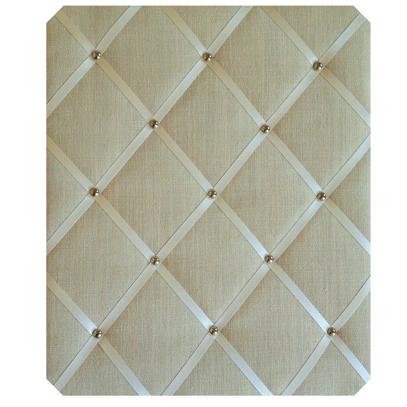 Fabric Covered, 48cm H x 28cm W, Ivory/Chrome