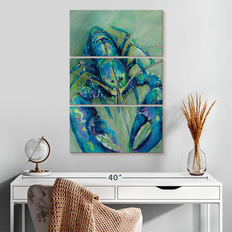 Brampt Aqua Blue Lobster, 32" H x 20" W