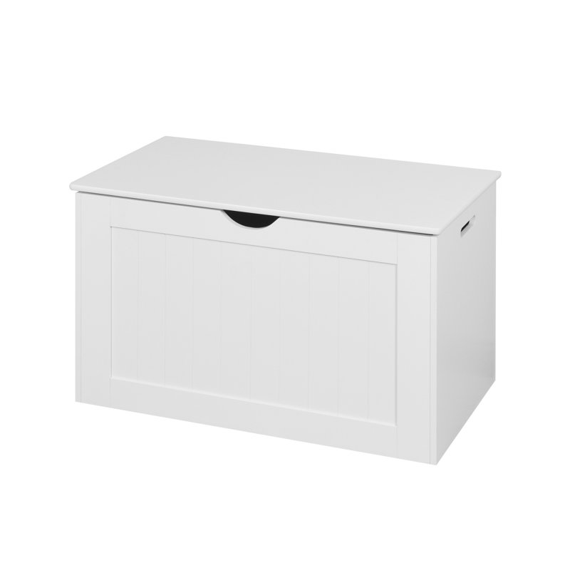 Armoire de rangement blanche avec 2 charnières de sécurité et coffre à jouets en bois