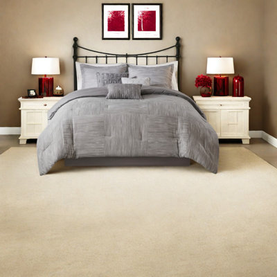 Comfortable Grey Cal King Bedding Set, Polyester, Modern Style