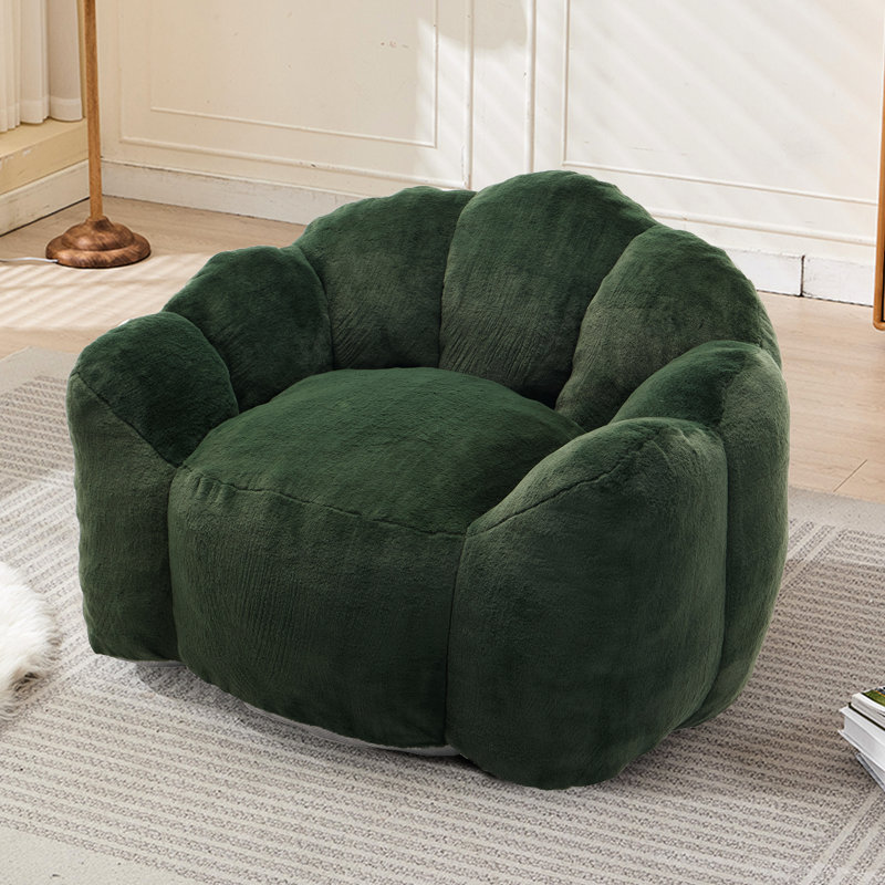 Fauteuil à billes de compression en fausse fourrure, anneau de traction, anti-dérapant, idéal pour un dortoir avec détente dans le salon