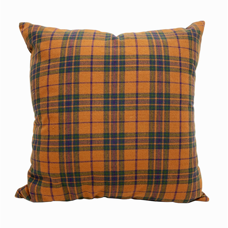 Coussin Tartan, H 17 po x l 17 po, Rouge/noir