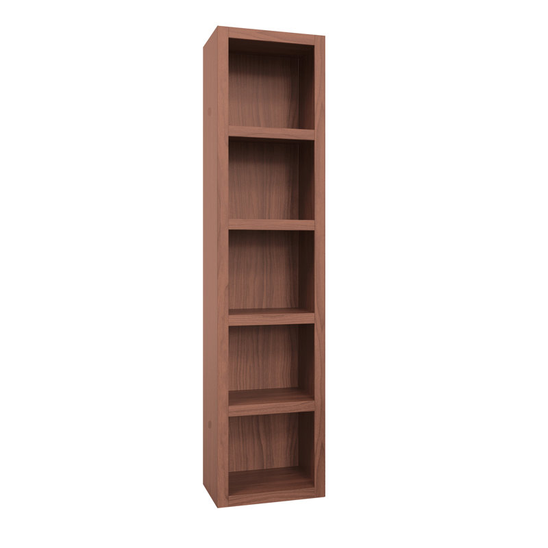 91-in Tall Wooden Bookcase Shelf, (5 Shelves) 91"H x 18"W x 20"D, Brown