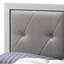 Lit simple transitionnel en champagne argenté élégant - solide et cadre, H 52 po x l 43 po x P 80 po pour un ajustement confortable, rehausse le décor, permet un assemblage rapide, permet une stabilité de fabrication de taille élégante, un repos confortable, des allumettes