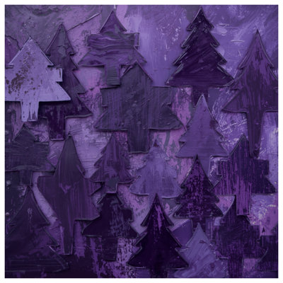 Purple Textured Pine Trees Shower Curtains Extra Long