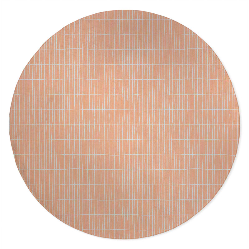 Snow Fence Non-Slip Outdoor Rug, Round 5'